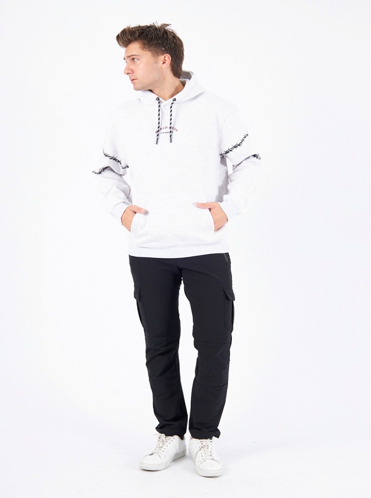 DECORATİVE  White Hoodie