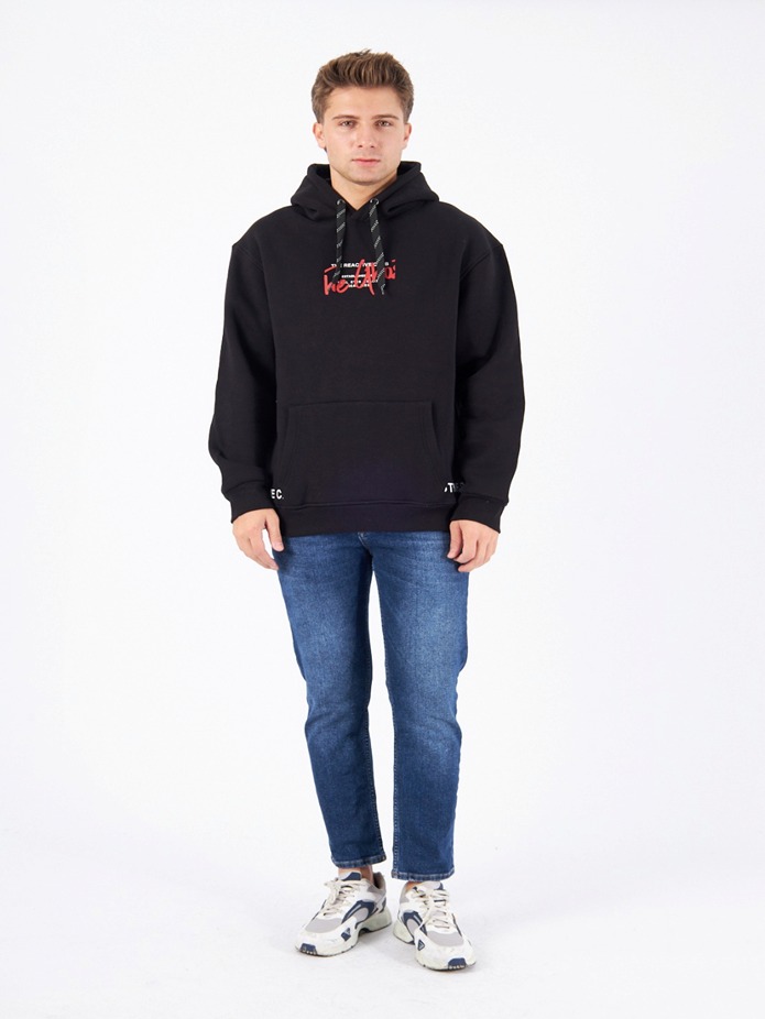 Black Reactive Club Hoodie