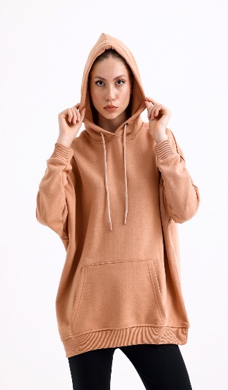 Apricot Color Woman Hoodie