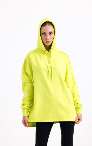 Woman Neon Yellow  Hoodie