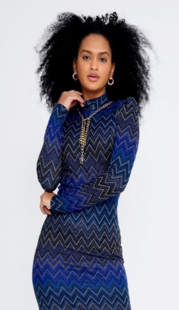 Shirring ZigZag Woman Party  Dress